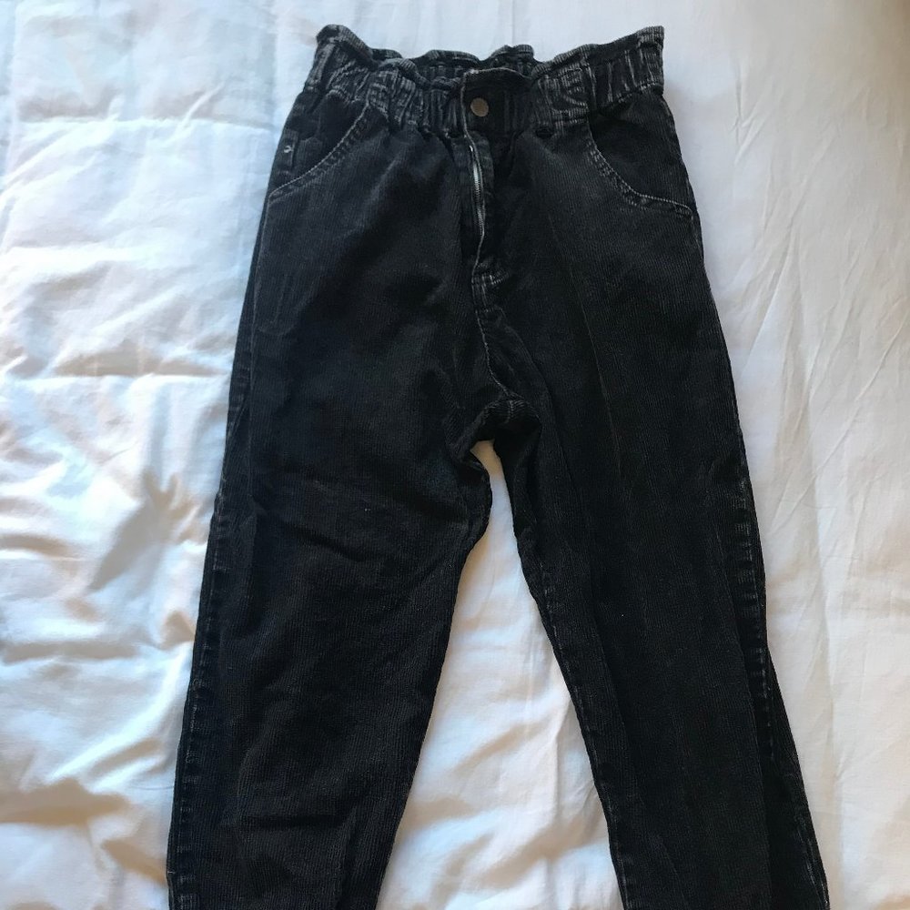 Black cords with elastic waist
